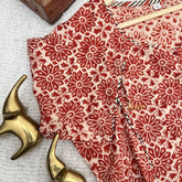 Vriksham Premium Red Floral Printed Readymade Blouse -Kalamkari Print-VS4514